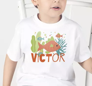 Camiseta niños tema de peces coloridos - TenVinilo