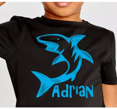 Camiseta niños tiburón con nombre - TenVinilo