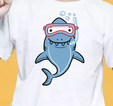 Camiseta niños Tiburon de buceo - TenVinilo