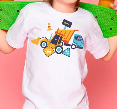 Camiseta niños vehículo de construcción - TenVinilo
