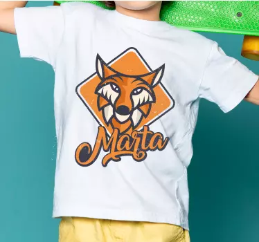 Camiseta niños zorro con nombre - TenVinilo