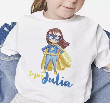 Camisetas personalizable Niña superhéroe personalizado - TenVinilo