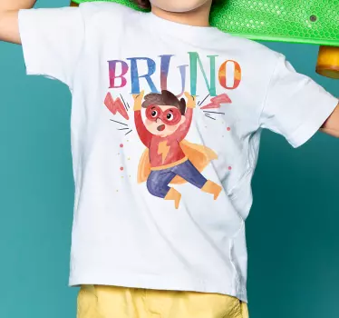 Camisetas personalizable Super niño acuarela - TenVinilo