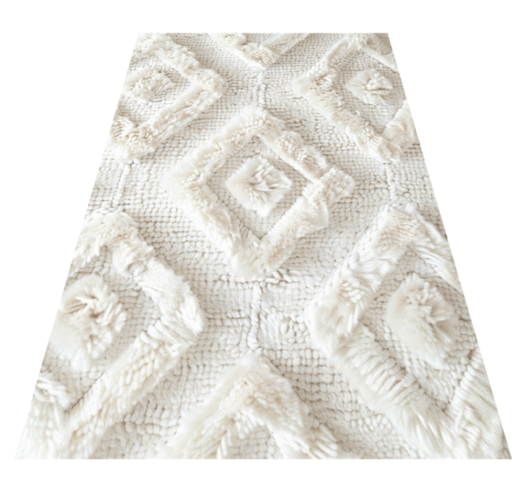 Alfombra vinílica blanca patrón de diamante - TenVinilo