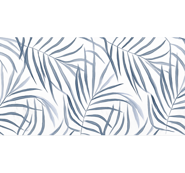 Alfombra vinílica azul diseño de hojas delgadas - TenVinilo