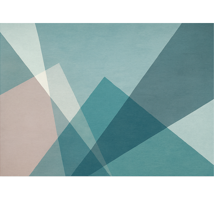 Alfombra vinílica azul diseño abstracto geométrico - TenVinilo