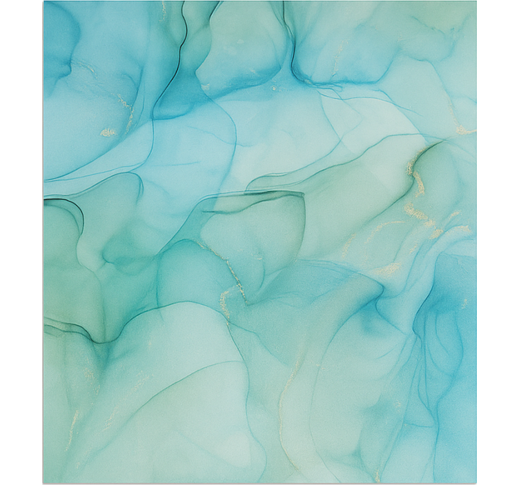 Alfombra vinílica imitación mármol efecto de onda turquesa - TenVinilo