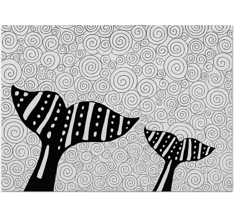 Alfombra de vinilo para cocina ballenas nadadoras - TenVinilo