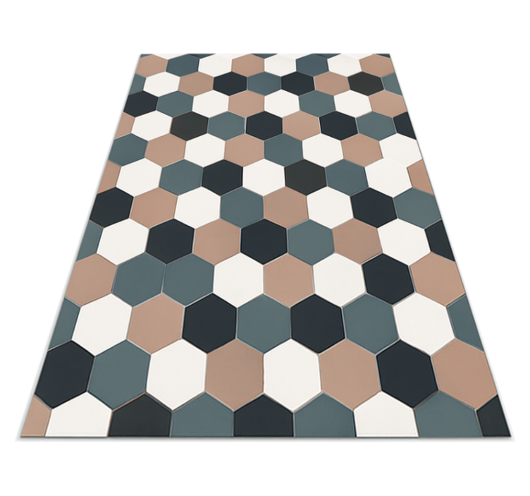 Alfombra de vinilo para cocina azulejos hexagonales modernos - TenVinilo