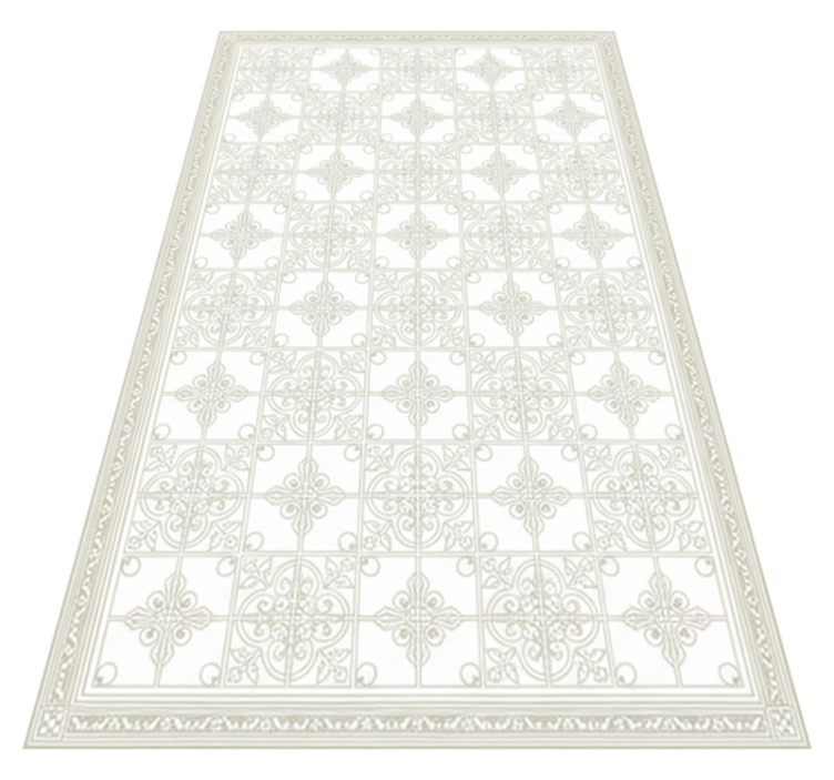 Alfombra vinílica salón beige ornate mat - TenVinilo