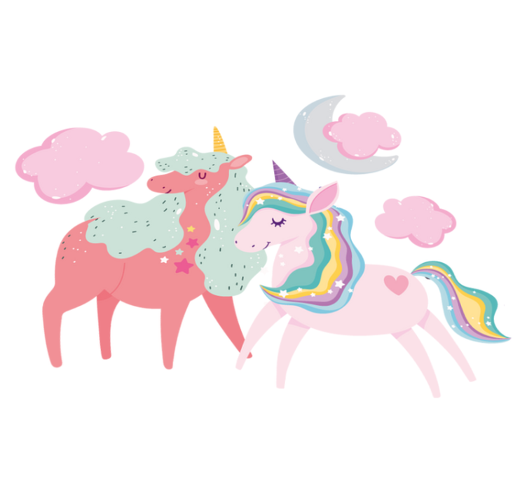 Alfombra vinílica animales unicornio pequeño y yegua - TenVinilo