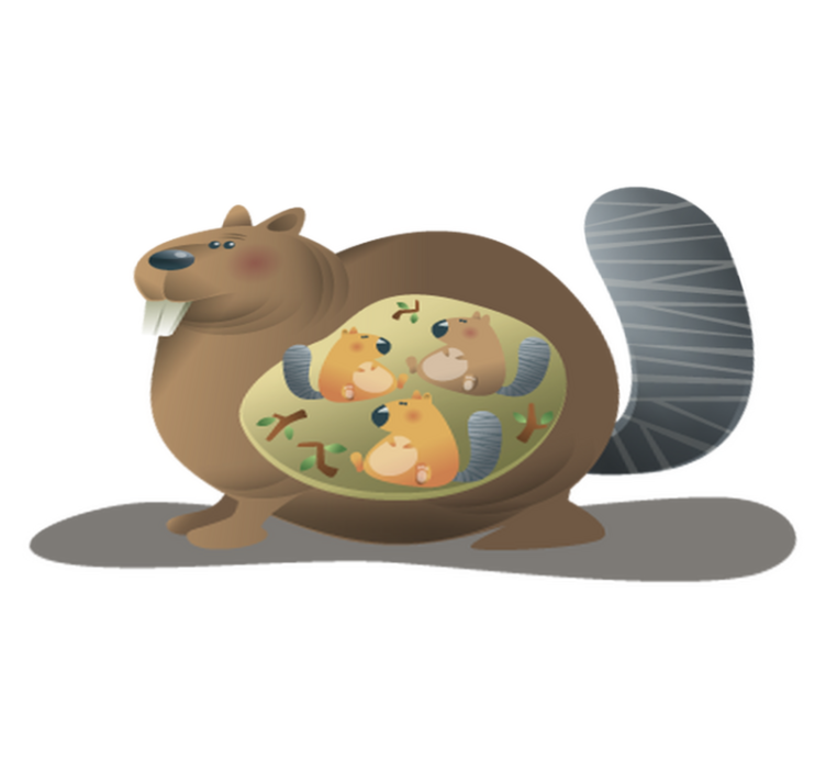 Alfombra vinílica animales madre ardilla - TenVinilo