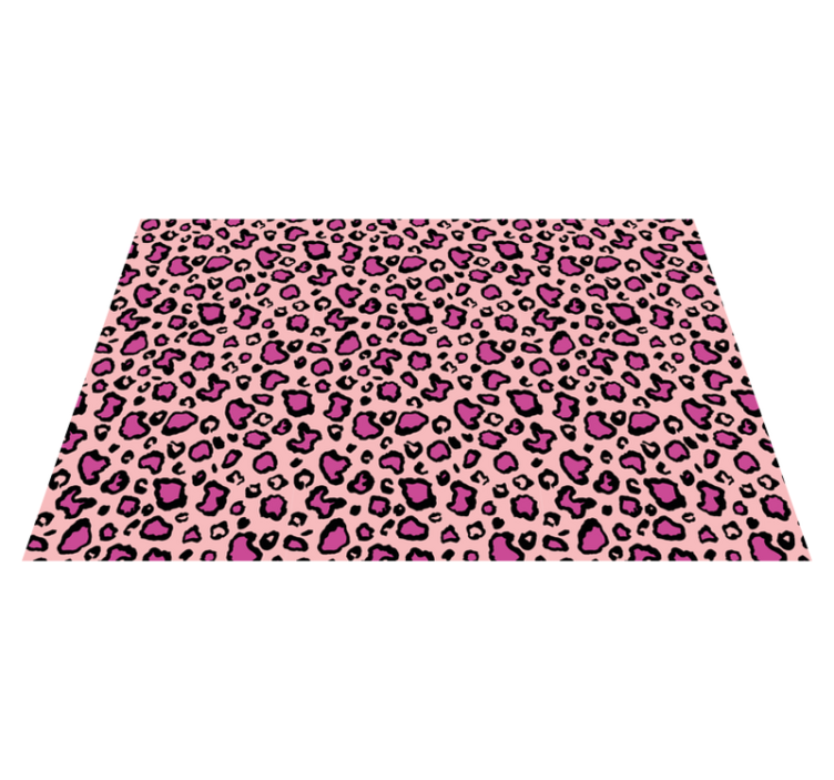 Alfombra vinílica animales imitación leopardo negro y rosa - TenVinilo