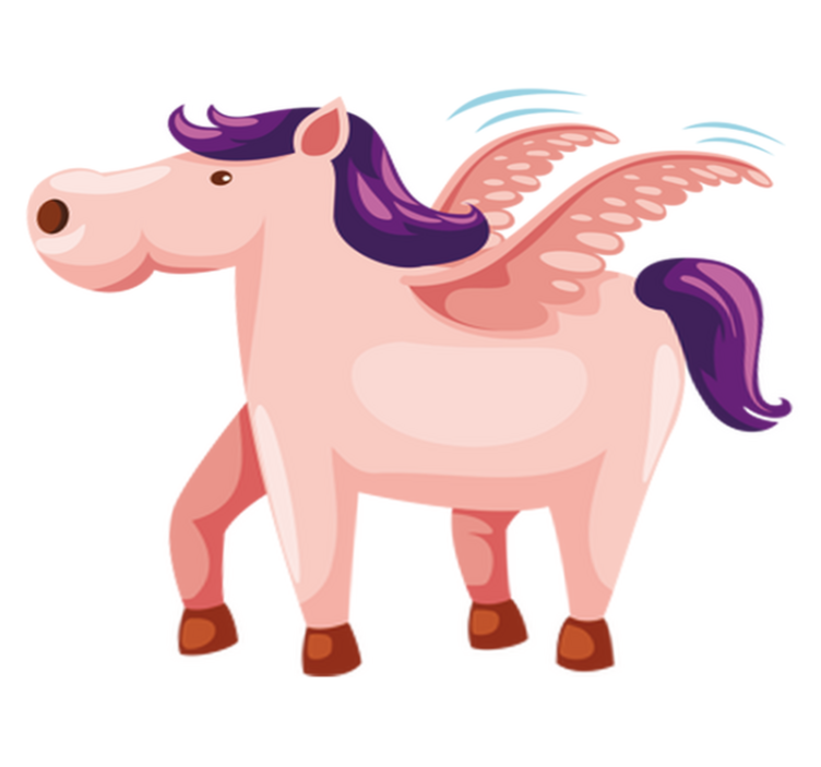 Alfombra vinílica animales poni alado lindo - TenVinilo