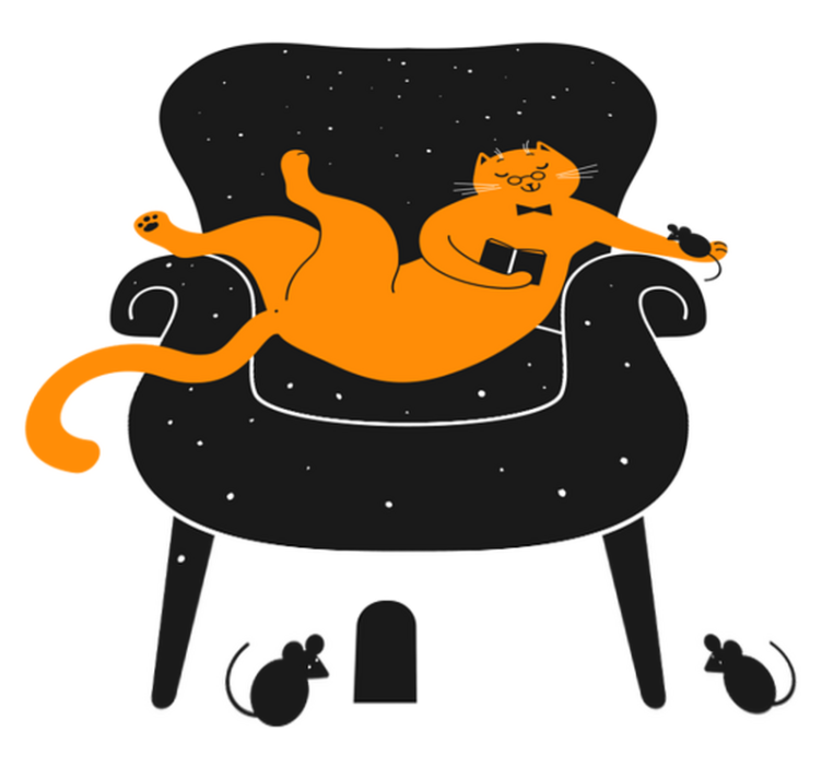 Alfombra vinílica animales gato y ratón - TenVinilo