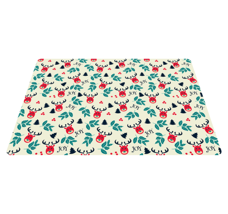 Alfombra vinílica navidad alegría y reno portátil - TenVinilo