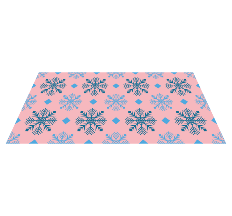 Alfombra vinílica navidad copos de nieve rosa y azul - TenVinilo