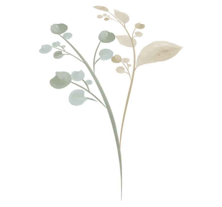 Alfombra vinílica baño acuarela de ramas - TenVinilo