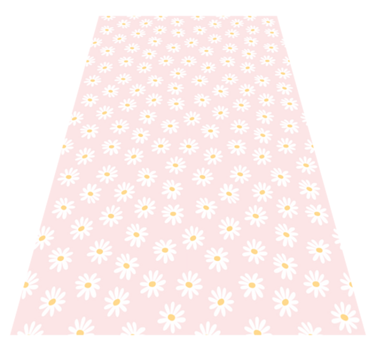 Alfombra vinílica flores patrón de flores margaritas - TenVinilo
