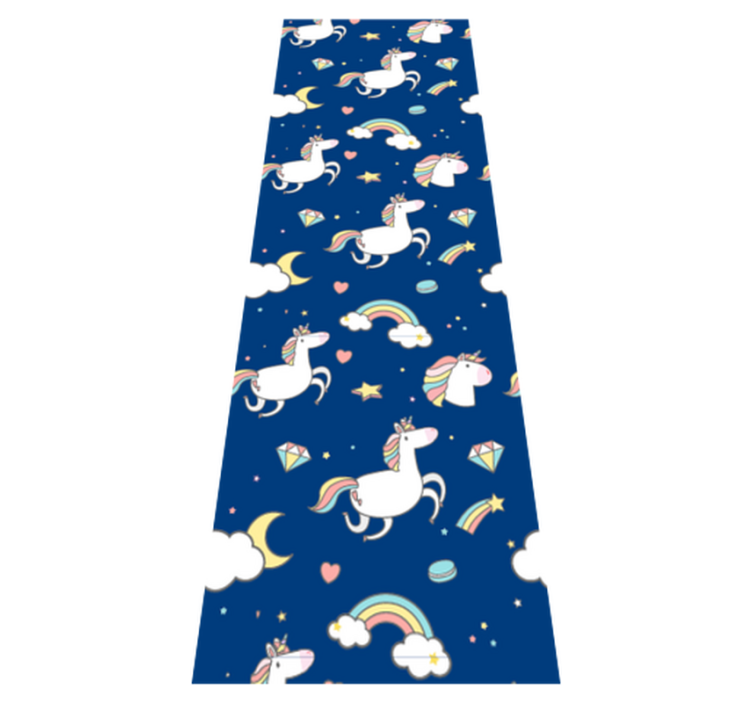 Alfombra vinílica de estrellas unicornio y arcoíris - TenVinilo