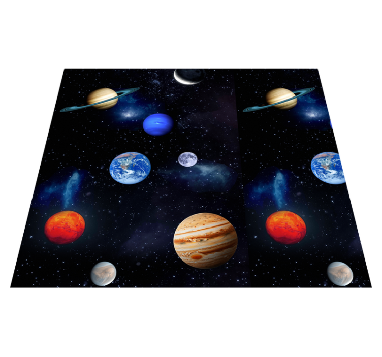 Alfombra vinílica de estrellas cosmos espacio planetas - TenVinilo