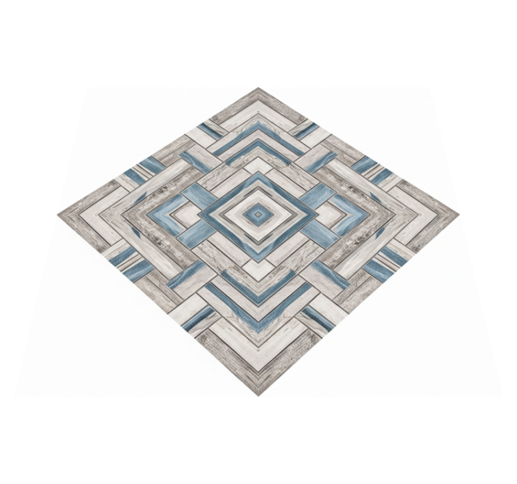 Alfombra vinílica salón azulejos de madera rústica - TenVinilo