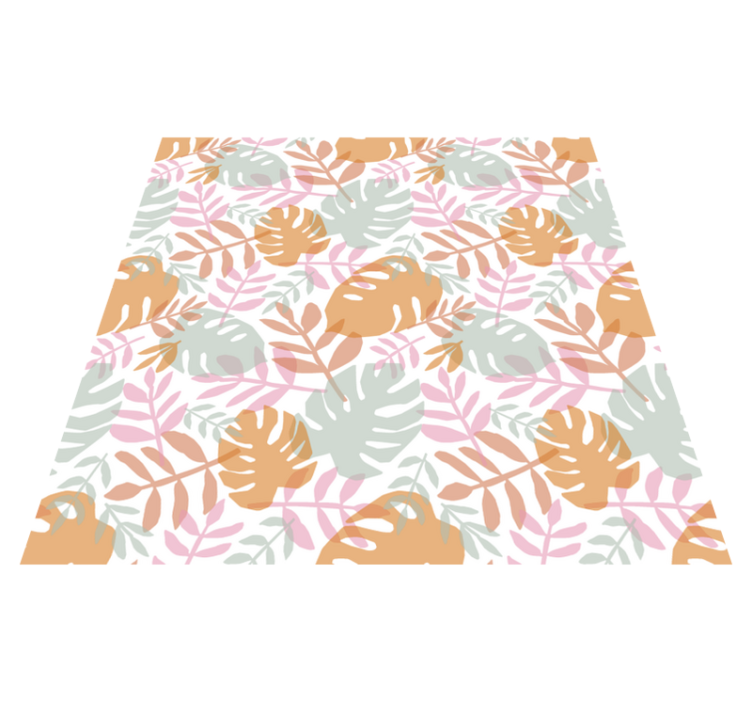 Alfombra vinílica naturaleza motivo de hojas verdes - TenVinilo