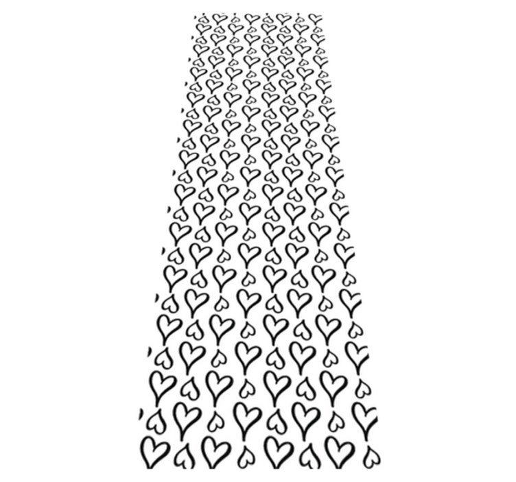 Alfombra vinílica dormitorio íconos de corazones negros - TenVinilo