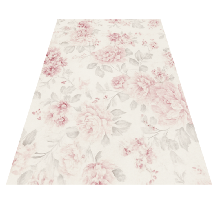 Alfombra vinílica dormitorio diseño floral rosa vintage - TenVinilo