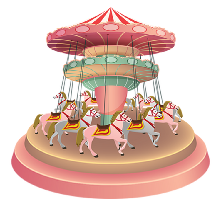 Alfombra vinílica infantil carrusel de feria - TenVinilo