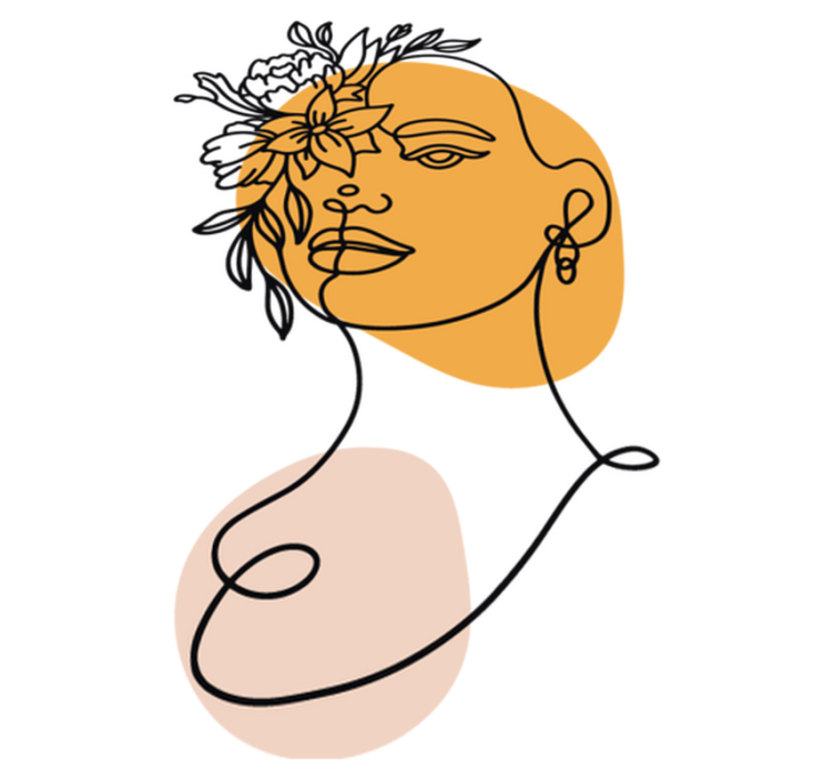 Alfombra vinílica dormitorio retrato minimalista mujer - TenVinilo