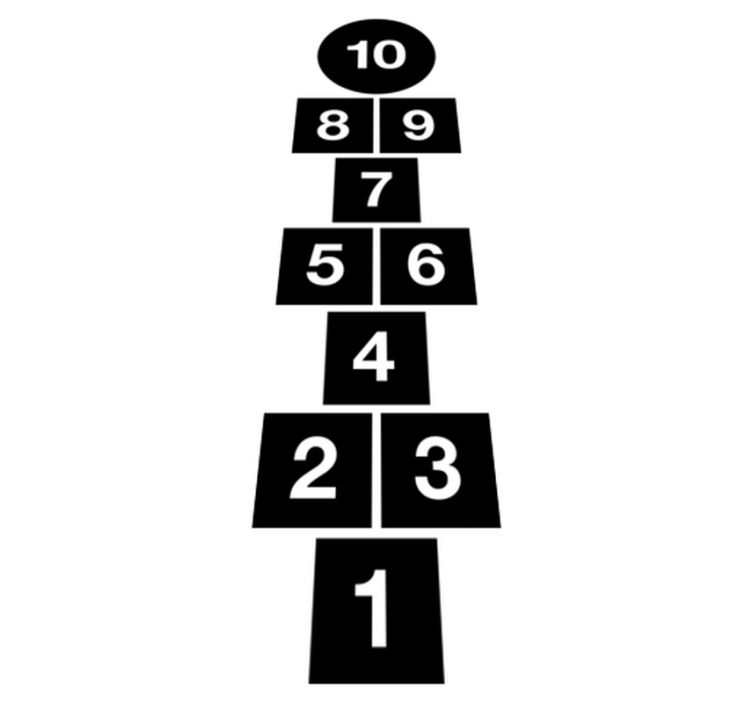 Alfombra vinílica juegos cuadrados de la rayuela - TenVinilo