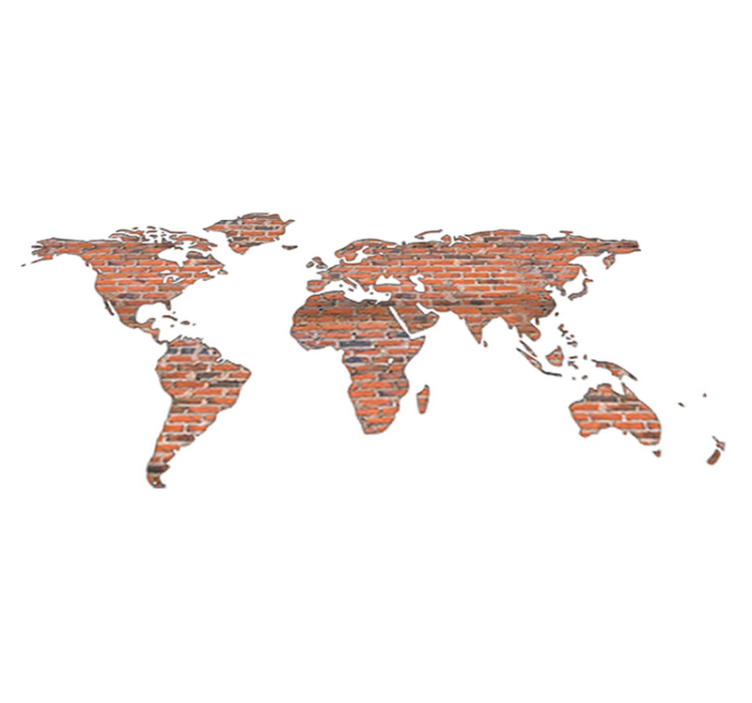 Alfombra vinílica mapamundi vinilo pared mapamundi ladrillo - TenVinilo