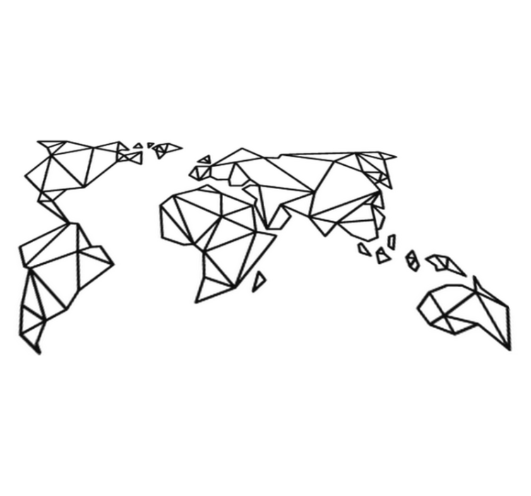 Alfombra vinílica mapamundi decorativa origami - TenVinilo