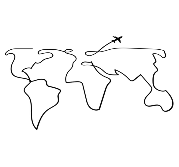 Alfombra vinílica mapamundi plano del mundo - TenVinilo