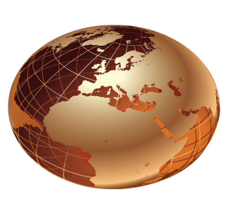 Alfombra vinílica mapamundi vinilo oro europa - TenVinilo