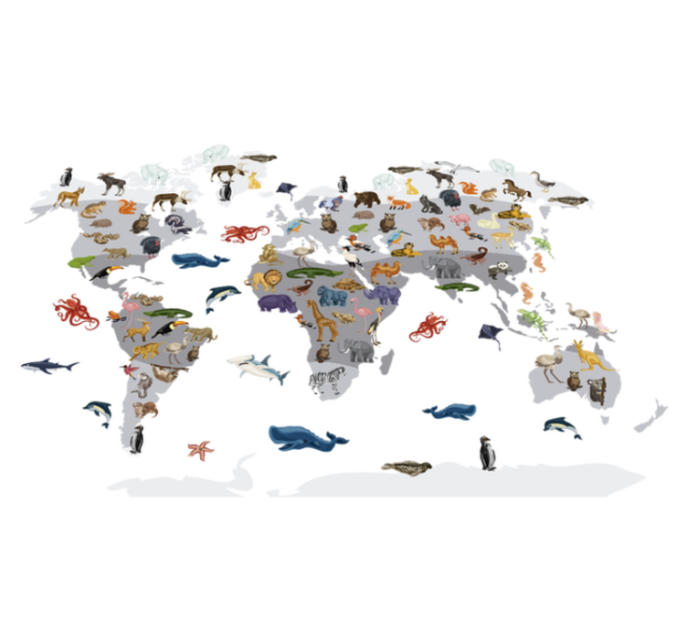 Alfombra vinílica mapamundi adhesivo de pared estilo nórdico - TenVinilo