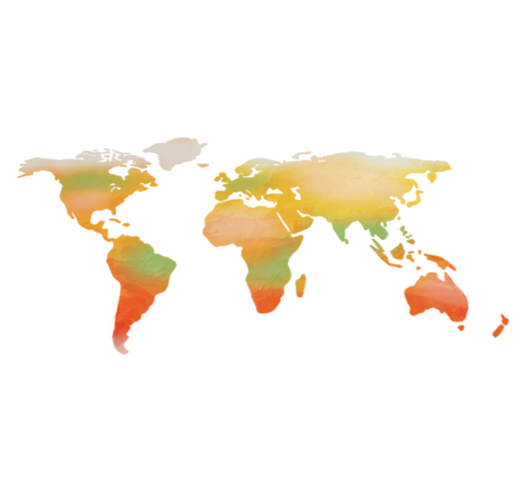 Alfombra vinílica mapamundi vinilo pared mapamundi a color - TenVinilo