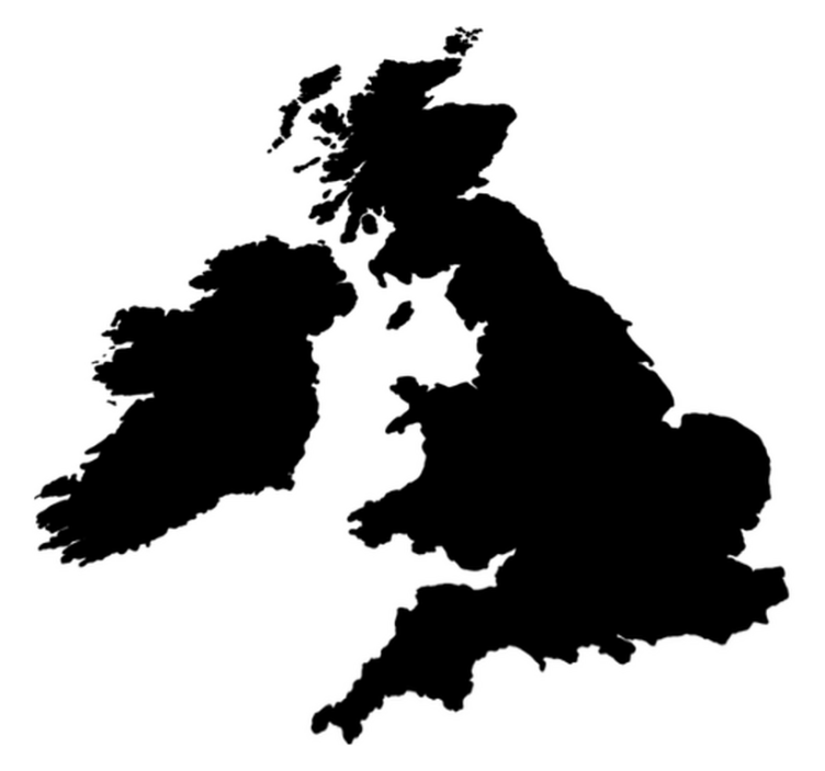 Alfombra vinílica mapamundi mapa de inglaterra en color - TenVinilo