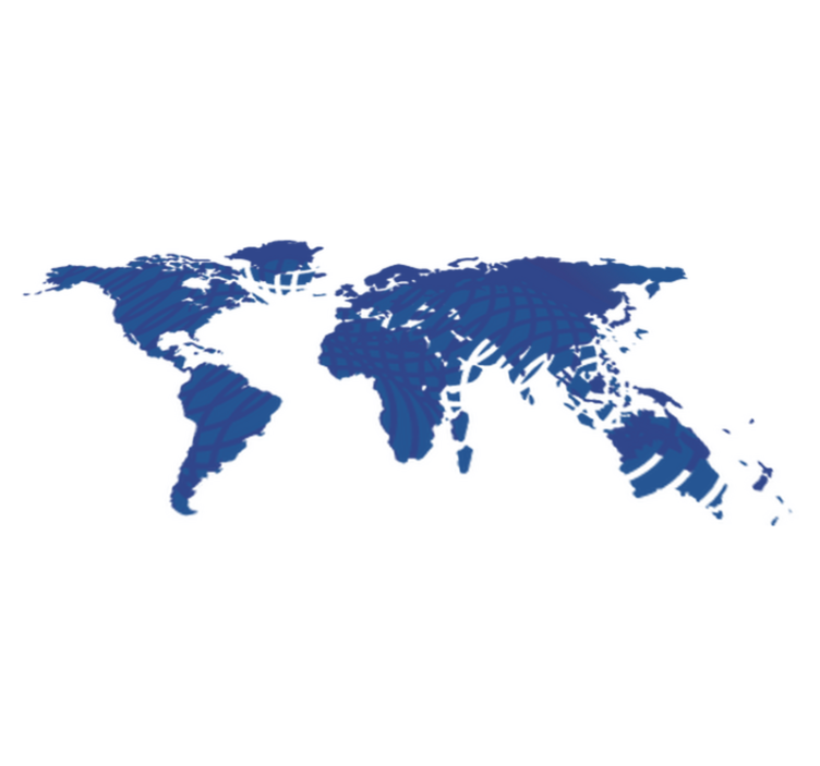 Alfombra vinílica mapamundi vinilo azul con ondas - TenVinilo