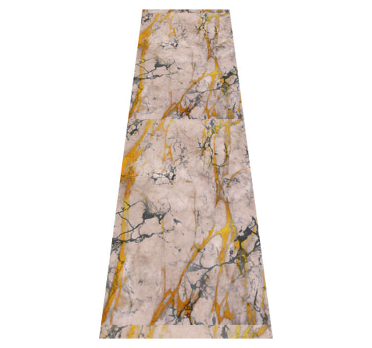 Alfombra vinílica baño mármol dorado cálido - TenVinilo