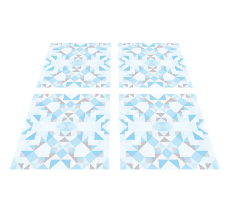 Alfombra vinílica baño adhesivo azulejos vintage gris azul - TenVinilo