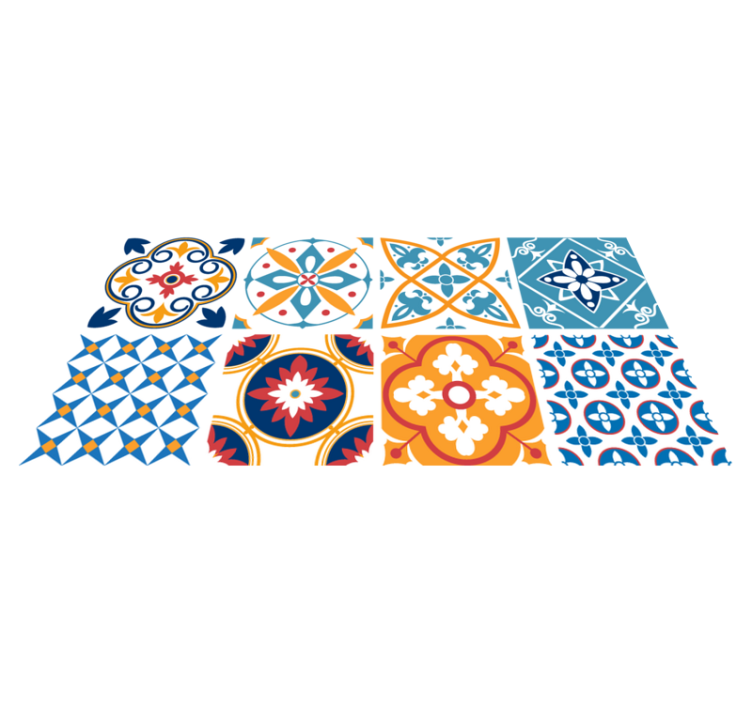 Alfombra de vinilo para cocina sevrinia azulejos de cemento - TenVinilo