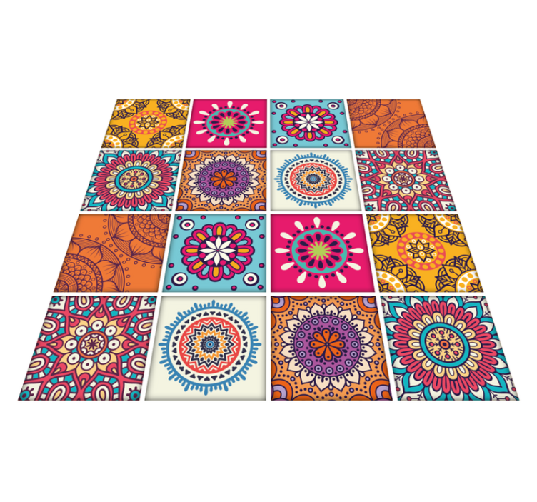 Alfombra de vinilo para cocina azulejos mandala - TenVinilo