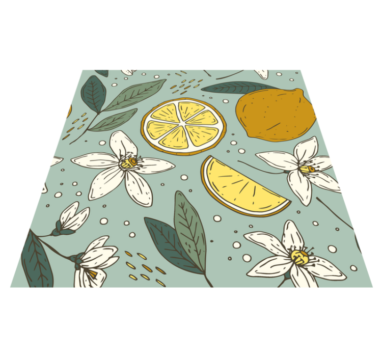 Alfombra de vinilo para cocina patrón de limones coloridos - TenVinilo