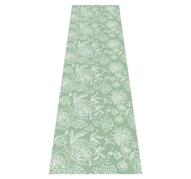 Alfombra vinílica dormitorio estilo floral verde - TenVinilo
