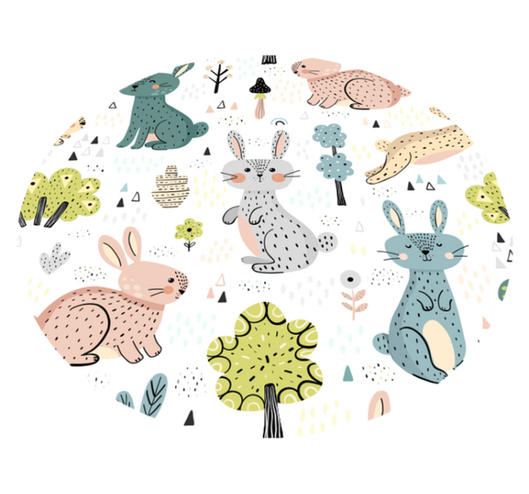 Alfombra vinílica bebé de conejitos - TenVinilo