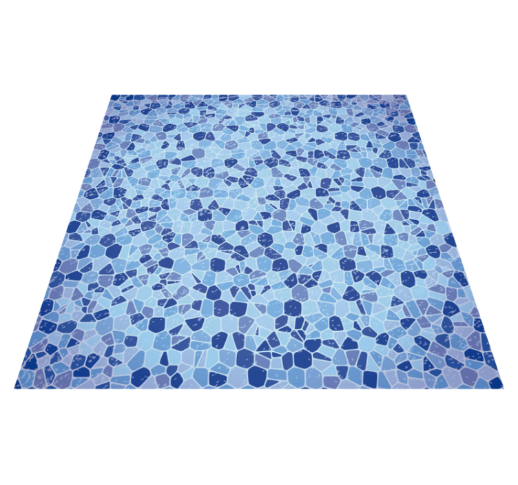 Alfombra vinílica mosaico tonos azules - TenVinilo