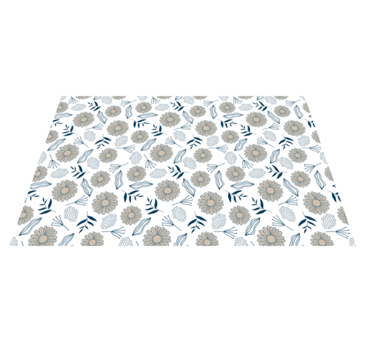 Alfombra vinílica de flor margarita beige - TenVinilo