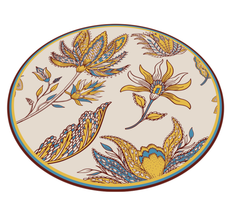 Alfombra vinílica flores elegancia floral adornada - TenVinilo